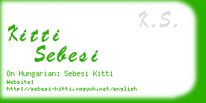 kitti sebesi business card